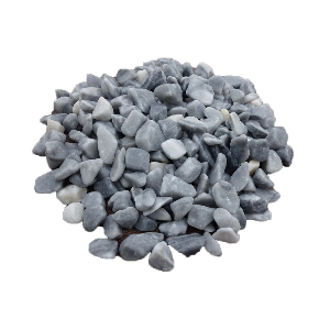 Крошка каменная "Мрамор серо-голубой" окатанная, фракция 10-20 мм
